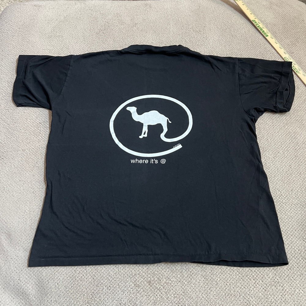 Vintage 1990s Camel Joe Cigarettes Where It's @ Promo T-Shirt Black XL